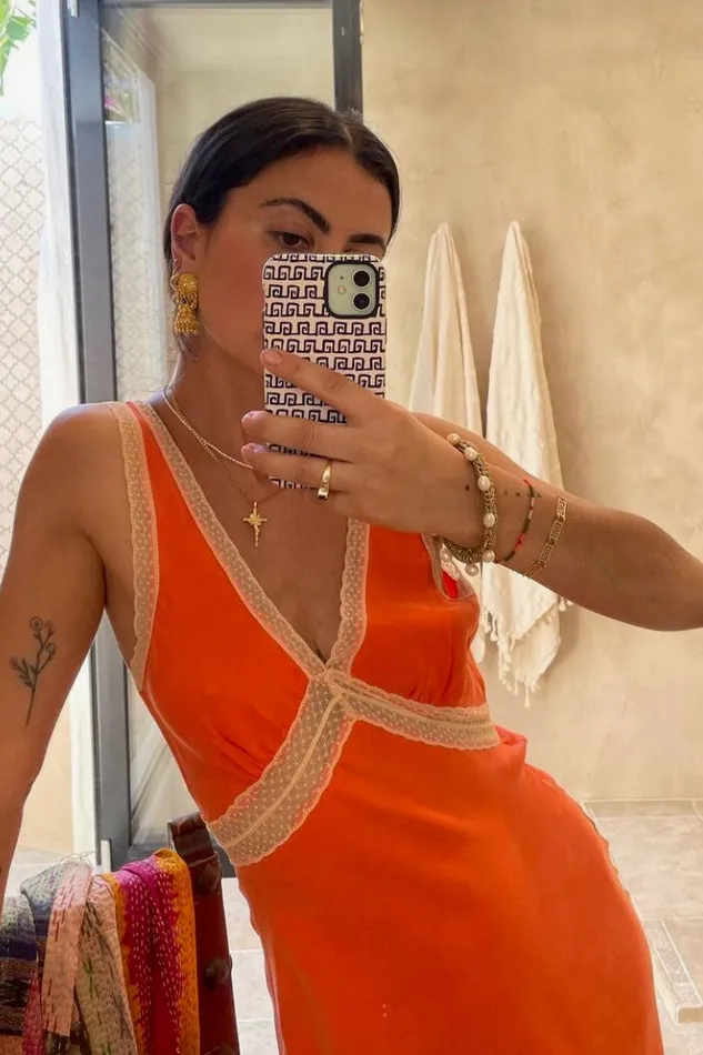 VRG GRL MidiMaxi Dresses Meet Me On The Dance Floor Bias Cut Maxi Dress Orange 8211 Women