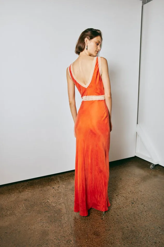 VRG GRL MidiMaxi Dresses Meet Me On The Dance Floor Bias Cut Maxi Dress Orange 8211 Women