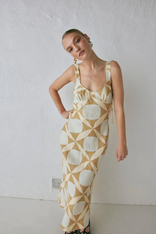 VRG GRL MidiMaxi Dresses Talia Linen Midi Dress Scope 8211 Women