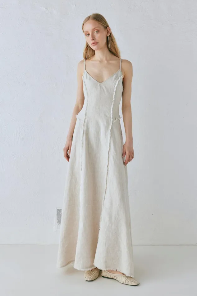 VRG GRL MidiMaxi Dresses Thea Linen Maxi Dress Natural 8211 Women