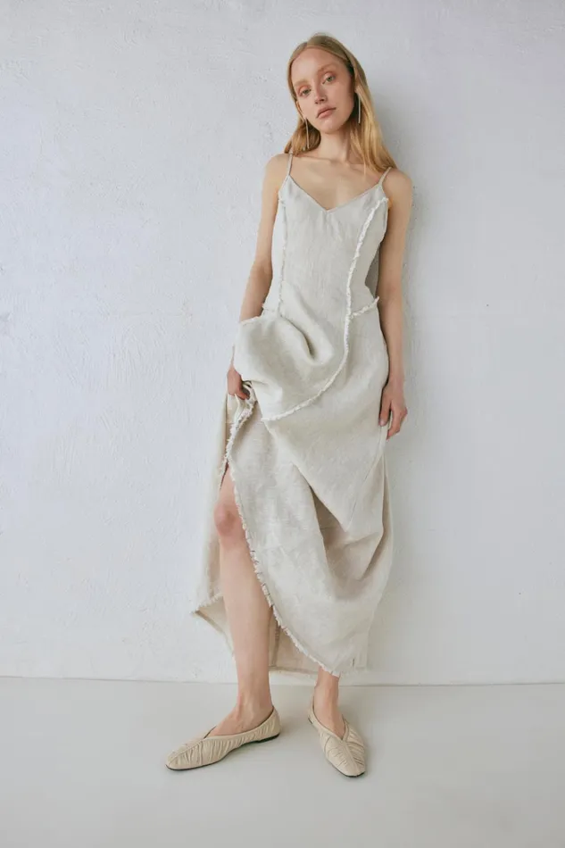 VRG GRL MidiMaxi Dresses Thea Linen Maxi Dress Natural 8211 Women VRG GRL MidiMaxi Dresses Thea Linen Maxi Dress Natural 8211 Women