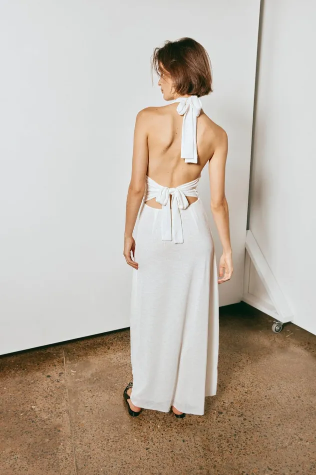 VRG GRL MidiMaxi Dresses When In Italy Halter Midi Dress White 8211 Women