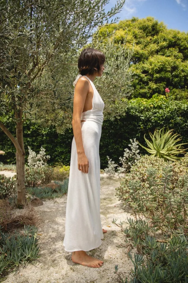 VRG GRL MidiMaxi Dresses When In Italy Halter Midi Dress White 8211 Women
