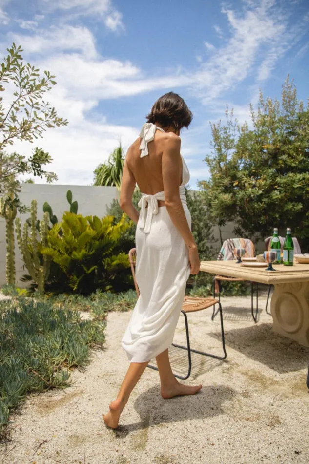 VRG GRL MidiMaxi Dresses When In Italy Halter Midi Dress White 8211 Women