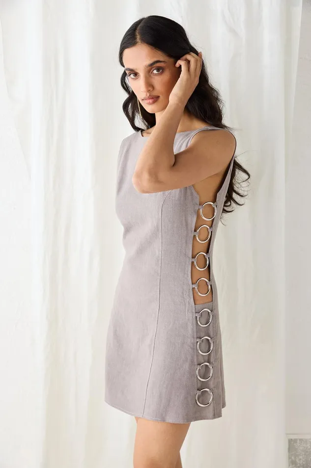 VRG GRL Mini Dresses Discoteca Mini Dress Charcoal 8211 Women