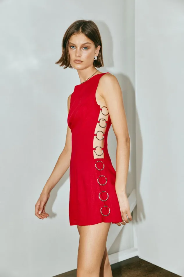 VRG GRL Mini Dresses Discoteca Mini Dress Chilli 8211 Women VRG GRL Mini Dresses Discoteca Mini Dress Chilli 8211 Women