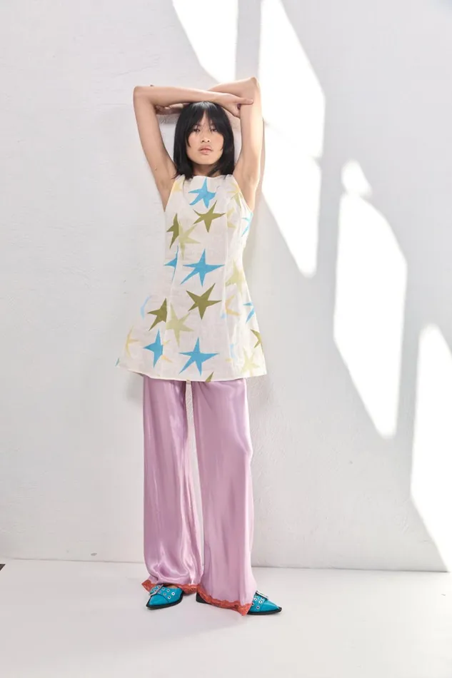 VRG GRL Mini Dresses Esther Linen Mini Dress Star 8211 Women VRG GRL Mini Dresses Esther Linen Mini Dress Star 8211 Women
