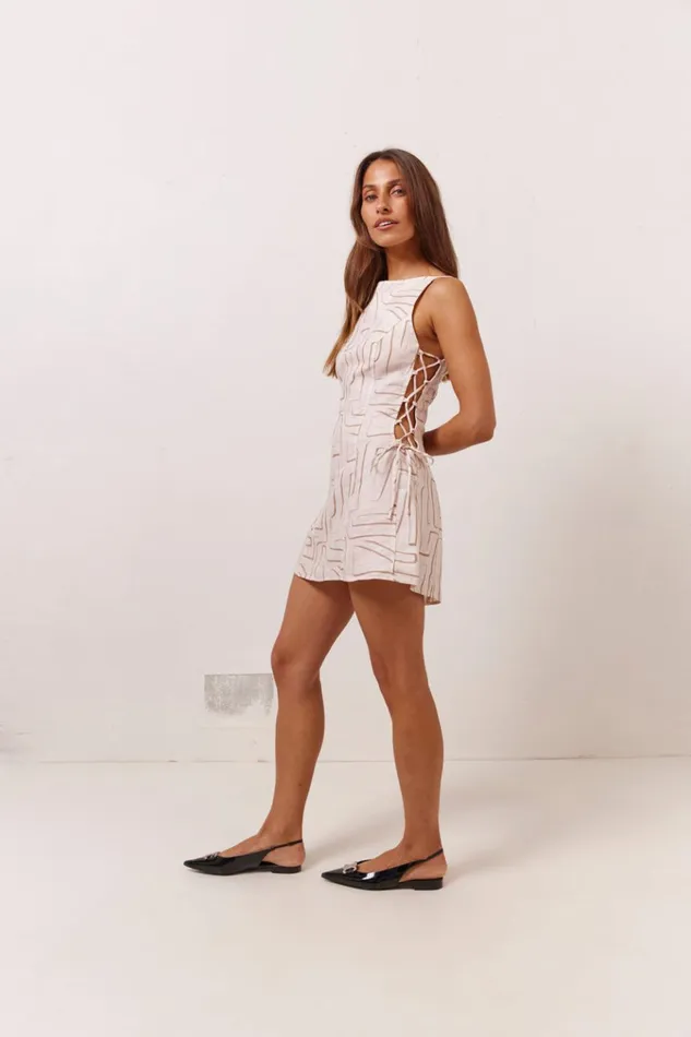VRG GRL Mini Dresses Nova Linen Mini Dress Etch 8211 Women VRG GRL Mini Dresses Nova Linen Mini Dress Etch 8211 Women