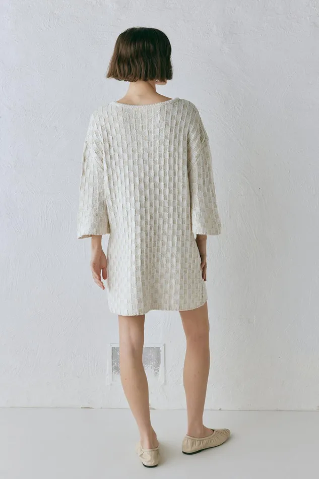 VRG GRL Mini Dresses Pia Knit Tunic Cream 8211 Women VRG GRL Mini Dresses Pia Knit Tunic Cream 8211 Women