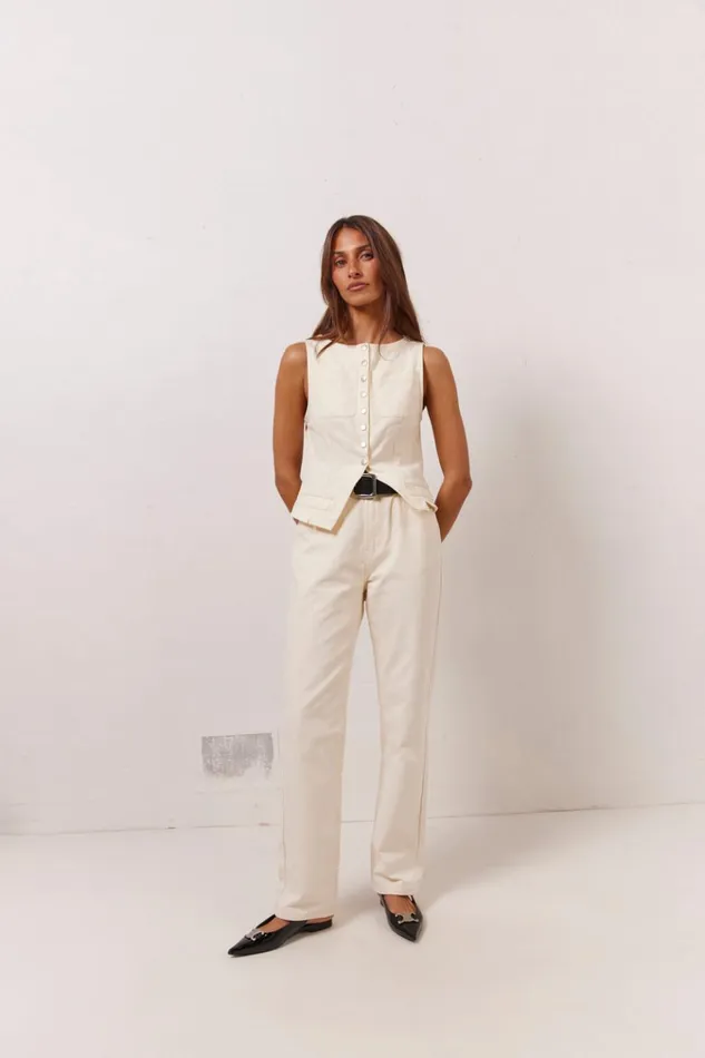 VRG GRL Pants Suki Denim Jeans Cream 8211 Women