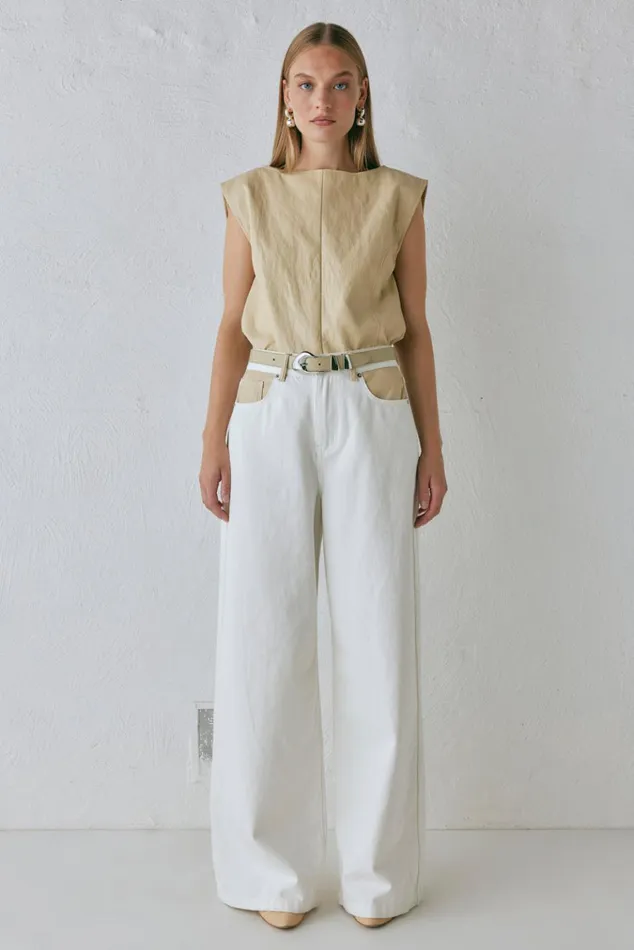 VRG GRL Pants Sutton Denim Jeans White 8211 Women VRG GRL Pants Sutton Denim Jeans White 8211 Women