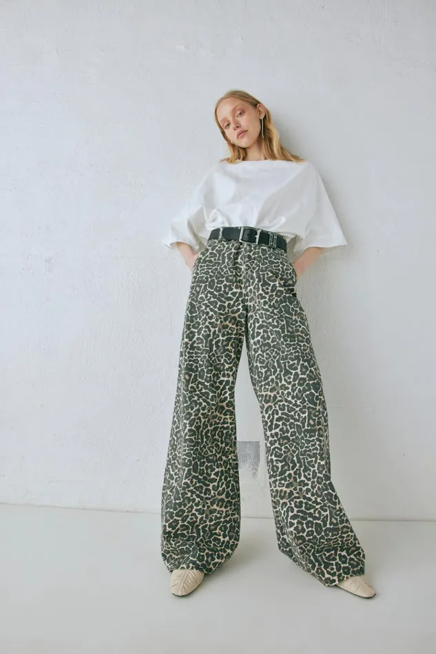 VRG GRL Pants Zia Denim Jeans Leopard 8211 Women