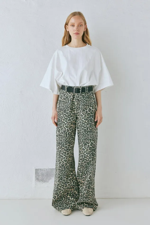 VRG GRL Pants Zia Denim Jeans Leopard 8211 Women