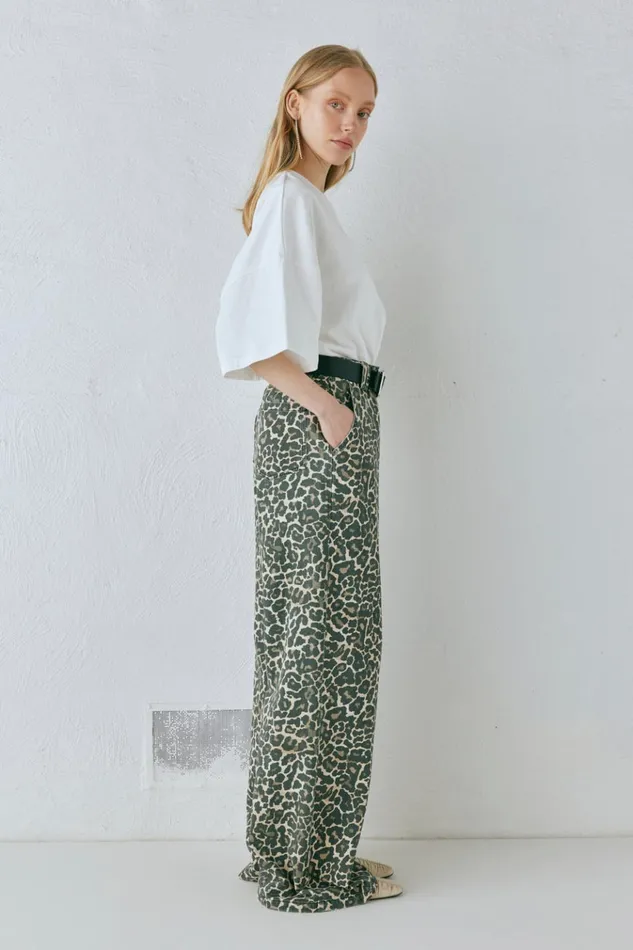 VRG GRL Pants Zia Denim Jeans Leopard 8211 Women