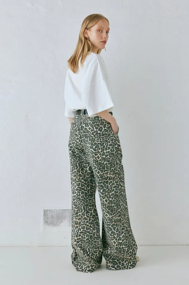 VRG GRL Pants Zia Denim Jeans Leopard 8211 Women