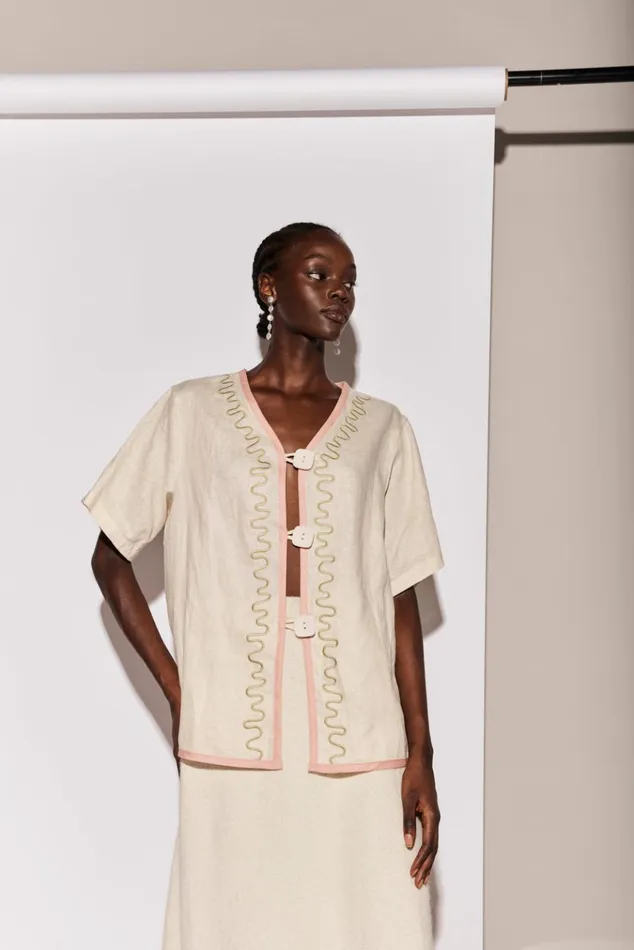 VRG GRL Short Sleeve Cultivate Linen Shirt Swirl 8211 Women VRG GRL Short Sleeve Cultivate Linen Shirt Swirl 8211 Women