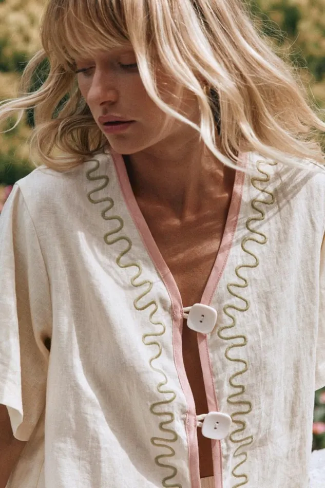 VRG GRL Short Sleeve Cultivate Linen Shirt Swirl 8211 Women VRG GRL Short Sleeve Cultivate Linen Shirt Swirl 8211 Women