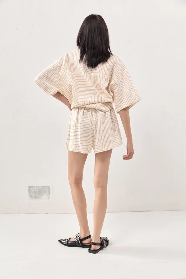VRG GRL Short Sleeve Naomi Linen Smock Top Juno 8211 Women