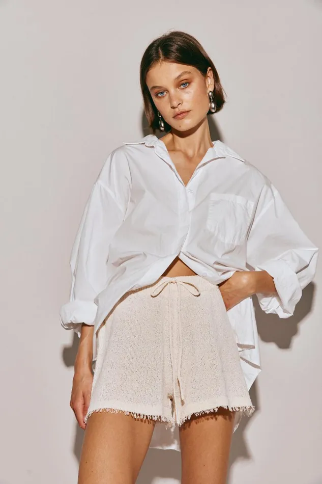 VRG GRL Shorts Bambi Knit Shorts Cream 8211 Women VRG GRL Shorts Bambi Knit Shorts Cream 8211 Women