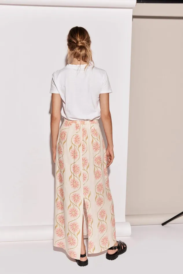 VRG GRL Skirts Ari Linen Maxi Skirt Bloom 8211 Women