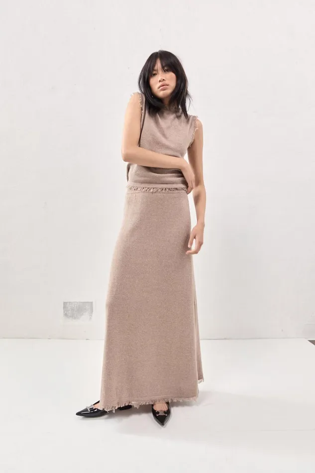 VRG GRL Skirts Rowe Knit Maxi Skirt Mocha 8211 Women