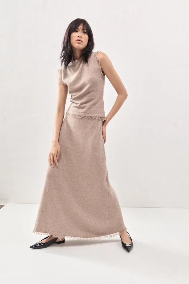 VRG GRL Skirts Rowe Knit Maxi Skirt Mocha 8211 Women VRG GRL Skirts Rowe Knit Maxi Skirt Mocha 8211 Women