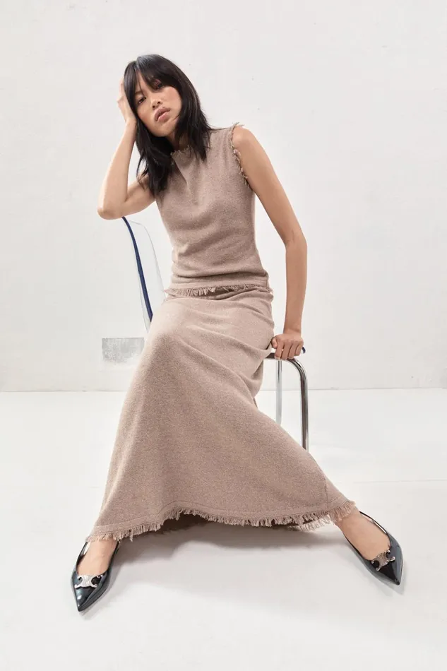 VRG GRL Skirts Rowe Knit Maxi Skirt Mocha 8211 Women VRG GRL Skirts Rowe Knit Maxi Skirt Mocha 8211 Women