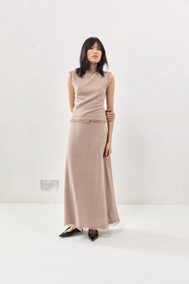 VRG GRL Skirts Rowe Knit Maxi Skirt Mocha 8211 Women VRG GRL Skirts Rowe Knit Maxi Skirt Mocha 8211 Women