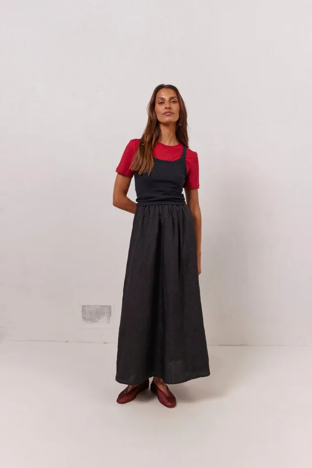 VRG GRL Skirts Solara Midi Skirt Black 8211 Women VRG GRL Skirts Solara Midi Skirt Black 8211 Women
