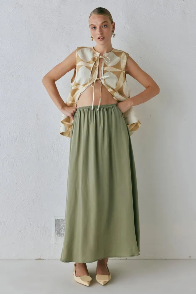 VRG GRL Skirts Solara Midi Skirt Sage 8211 Women