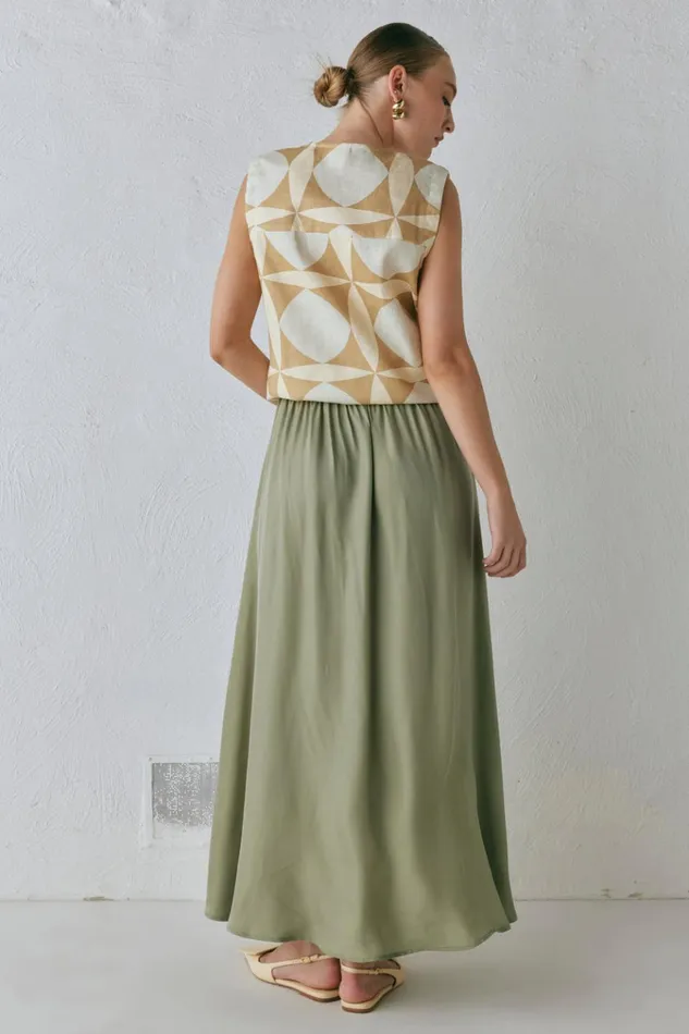 VRG GRL Skirts Solara Midi Skirt Sage 8211 Women