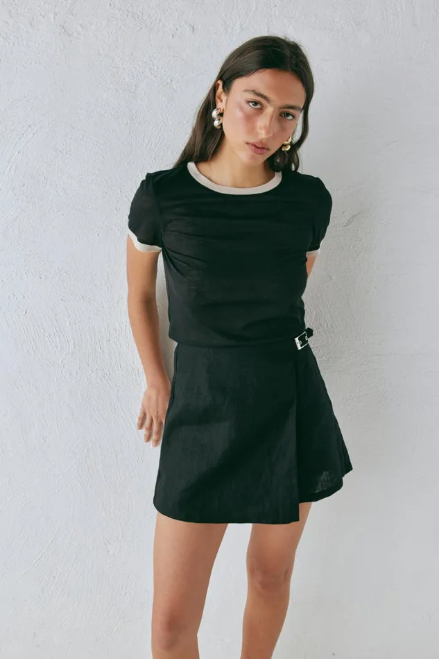 VRG GRL Skorts Matteo Linen Skort Black 8211 Women