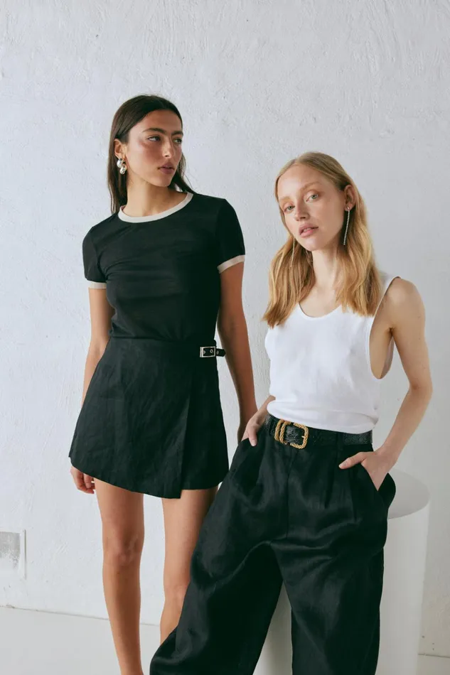 VRG GRL Skorts Matteo Linen Skort Black 8211 Women