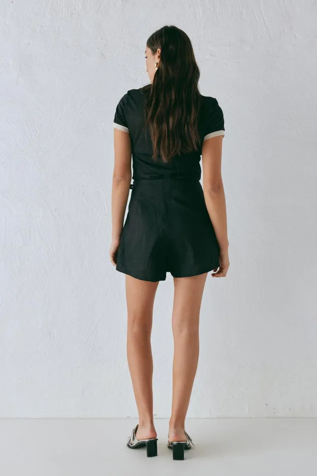 VRG GRL Skorts Matteo Linen Skort Black 8211 Women