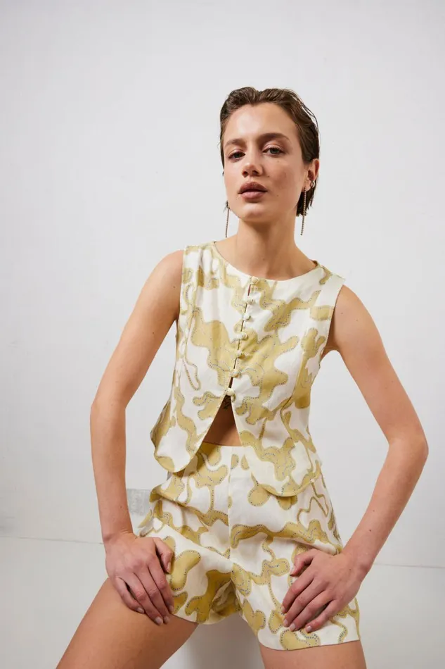 VRG GRL Sleeveless Celeste Linen Top Tropic 8211 Women