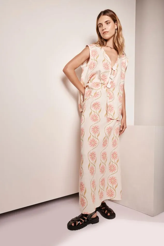 VRG GRL Sleeveless Lorena Linen Vest Bloom 8211 Women VRG GRL Sleeveless Lorena Linen Vest Bloom 8211 Women