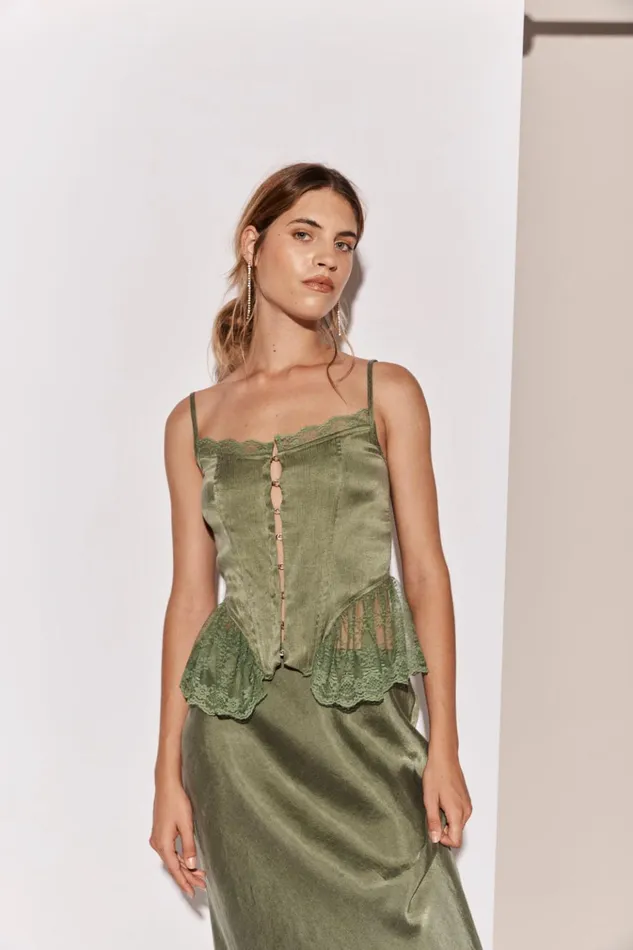 VRG GRL Sleeveless Rhapsody Top Forest 8211 Women