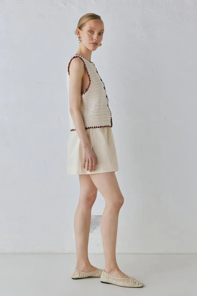 VRG GRL Sleeveless Stella Knit Vest Cream 8211 Women VRG GRL Sleeveless Stella Knit Vest Cream 8211 Women