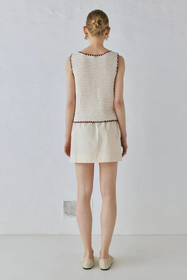 VRG GRL Sleeveless Stella Knit Vest Cream 8211 Women VRG GRL Sleeveless Stella Knit Vest Cream 8211 Women
