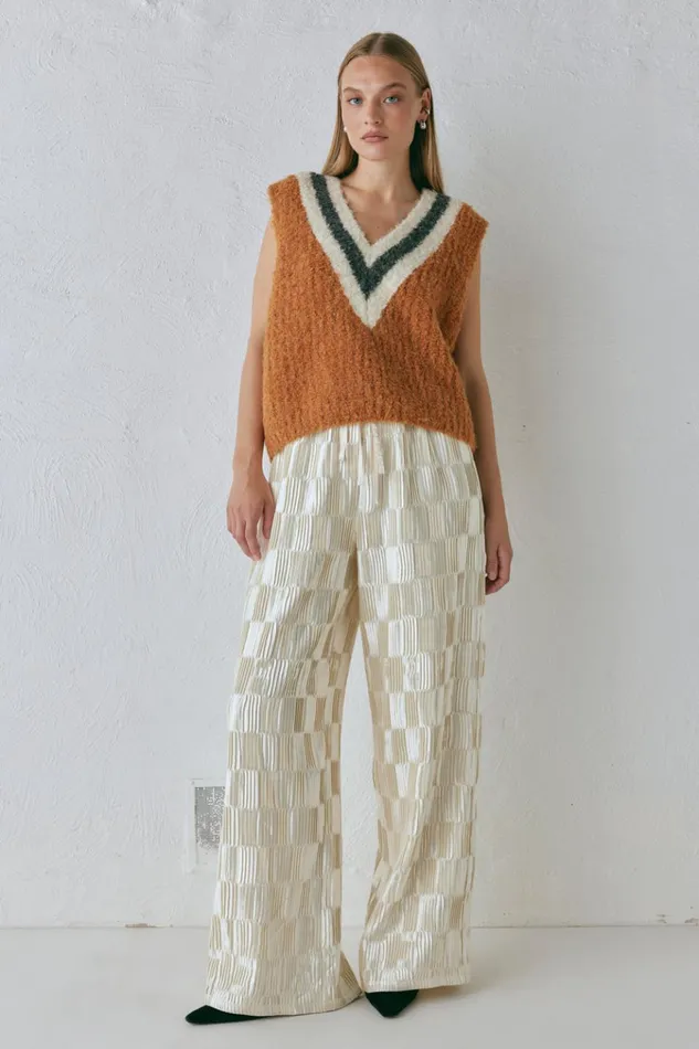 VRG GRL Vests Macy Knit Vest Burnt Orange 8211 Women