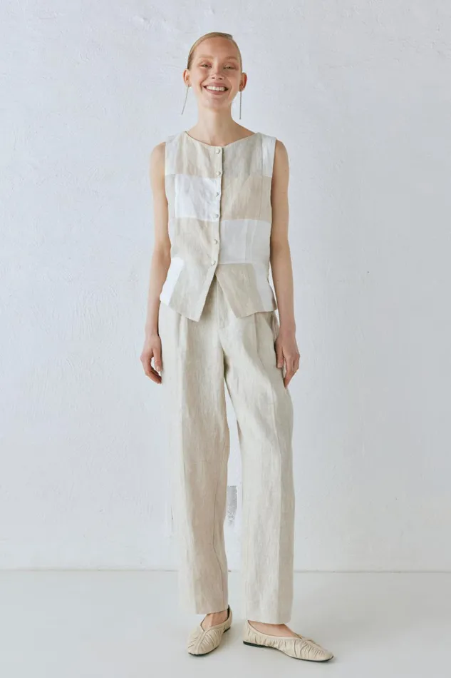 VRG GRL Vests Rare Linen Vest Natural 8211 Women