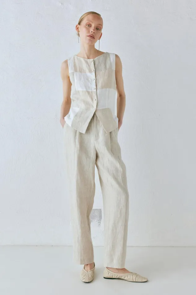 VRG GRL Vests Rare Linen Vest Natural 8211 Women