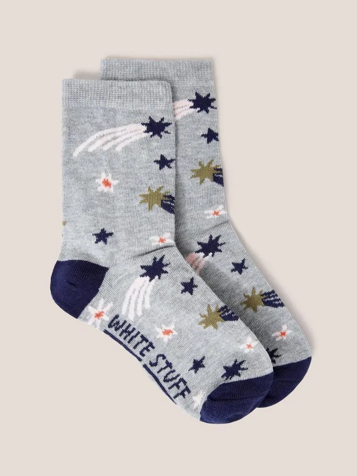 White Stuff ACCESSORIES Shooting Star Socks Grey Multi 8211 Kids