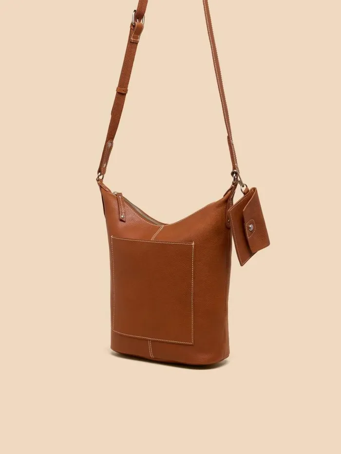 White Stuff BAGS and PURSES Fern Crossbody Leather Mid Tan 8211 Women