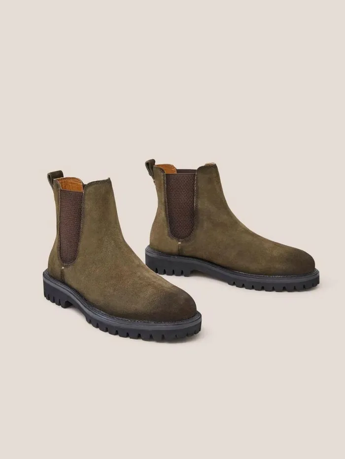 White Stuff BOOTS Chunky Suede Chelsea Boot Khaki Green 8211 Men White Stuff BOOTS Chunky Suede Chelsea Boot Khaki Green 8211 Men