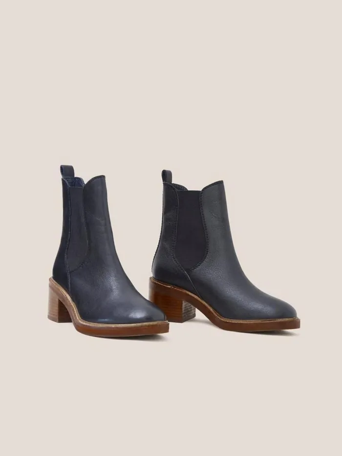 White Stuff BOOTS Connie Leather Chelsea Boot Pure Black 8211 Women