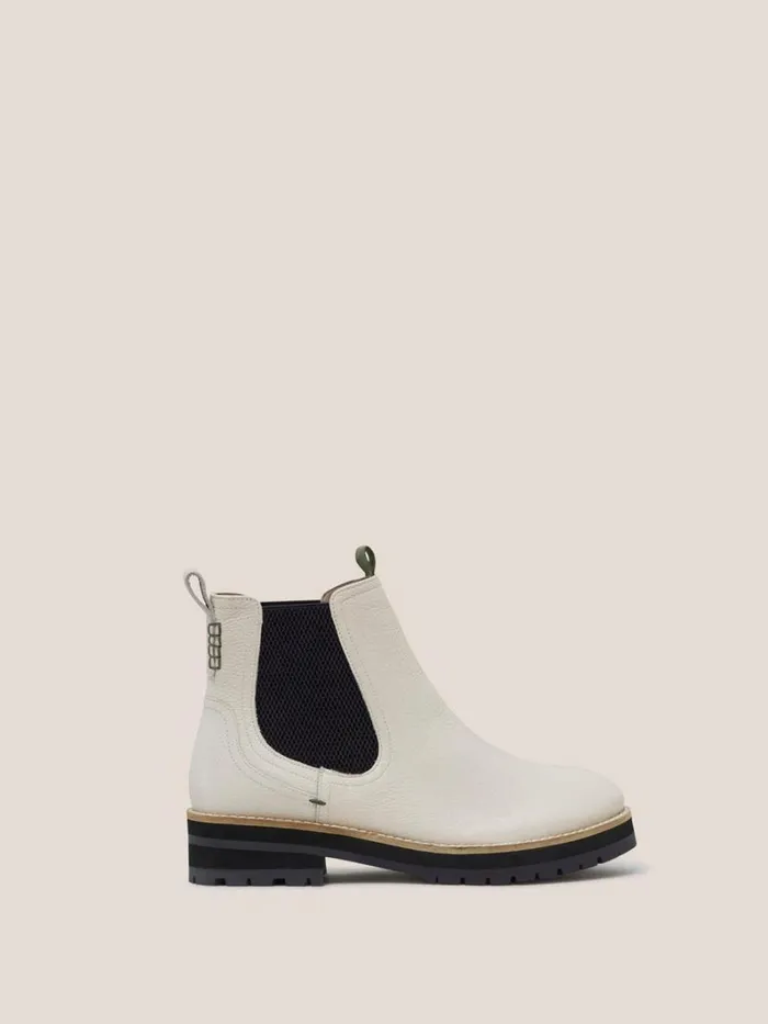 White Stuff BOOTS Esme Chunky Leather Chelsea Boot Pale Ivory 8211 Women
