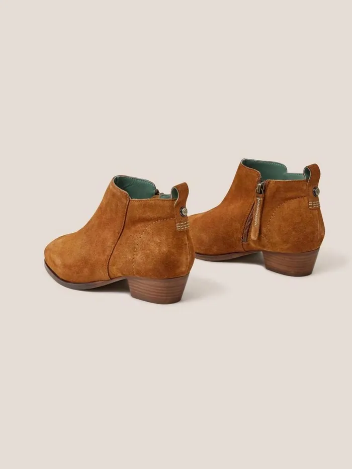 White Stuff BOOTS Suede Wide Fit Ankle Boot Dark Tan 8211 Women
