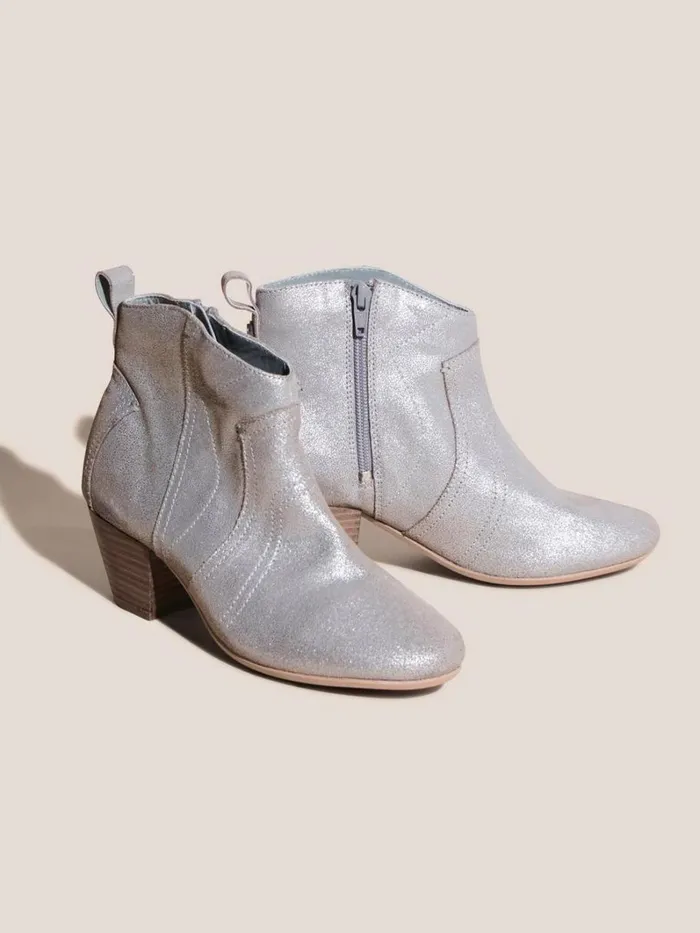 White Stuff BOOTS Wilhelmina Western Boot Pewter Metallic 8211 Women