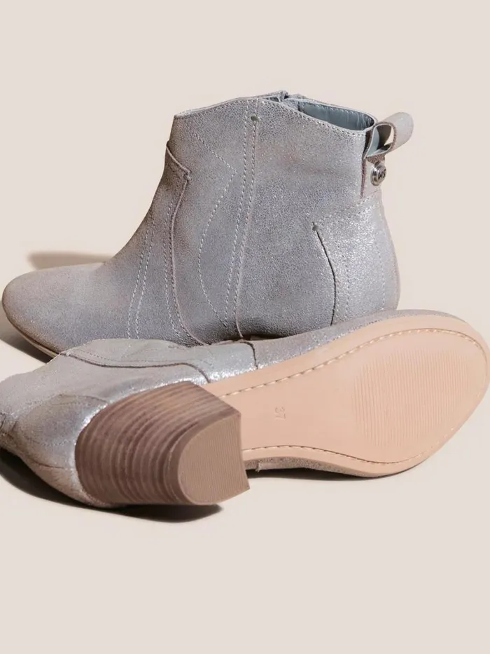 White Stuff BOOTS Wilhelmina Western Boot Pewter Metallic 8211 Women White Stuff BOOTS Wilhelmina Western Boot Pewter Metallic 8211 Women